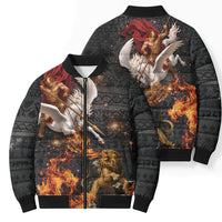 Bellerophon Vs Chimera Greek Mythology Bomber Puffer Jacket Pegasus Monster Battle Epic
