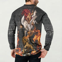 Bellerophon Vs Chimera Greek Mythology Button Sweatshirt Pegasus Monster Battle Epic