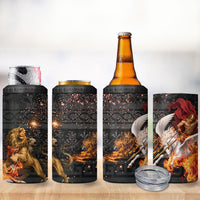 Bellerophon Vs Chimera Greek Mythology 4 in 1 Can Cooler Tumbler Pegasus Monster Battle Epic