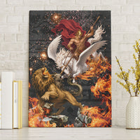 Bellerophon Vs Chimera Greek Mythology Canvas Wall Art Pegasus Monster Battle Epic