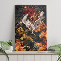 Bellerophon Vs Chimera Greek Mythology Canvas Wall Art Pegasus Monster Battle Epic