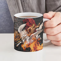 Bellerophon Vs Chimera Greek Mythology Ceramic Mug Pegasus Monster Battle Epic