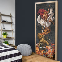 Bellerophon Vs Chimera Greek Mythology Door Cover Pegasus Monster Battle Epic