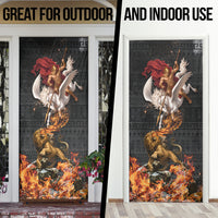 Bellerophon Vs Chimera Greek Mythology Door Cover Pegasus Monster Battle Epic
