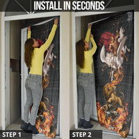 Bellerophon Vs Chimera Greek Mythology Door Cover Pegasus Monster Battle Epic
