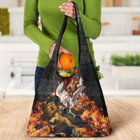 Bellerophon Vs Chimera Greek Mythology Grocery Bag Pegasus Monster Battle Epic