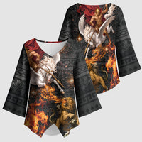 Bellerophon Vs Chimera Greek Mythology Kimono Sleeve Blouse Pegasus Monster Battle Epic