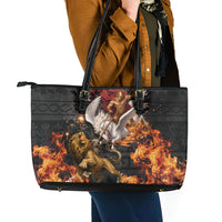 Bellerophon Vs Chimera Greek Mythology Leather Tote Bag Pegasus Monster Battle Epic