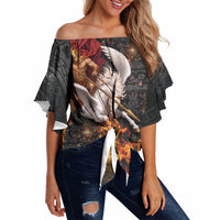 Bellerophon Vs Chimera Greek Mythology Off Shoulder Wrap Waist Top Pegasus Monster Battle Epic