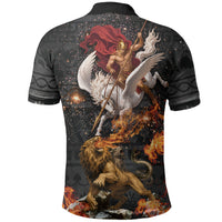 Bellerophon Vs Chimera Greek Mythology Polo Shirt Pegasus Monster Battle Epic