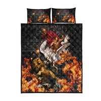 Bellerophon Vs Chimera Greek Mythology Quilt Bed Set Pegasus Monster Battle Epic