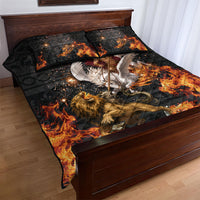 Bellerophon Vs Chimera Greek Mythology Quilt Bed Set Pegasus Monster Battle Epic