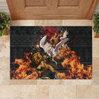 Bellerophon Vs Chimera Greek Mythology Rubber Doormat Pegasus Monster Battle Epic
