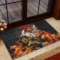 Bellerophon Vs Chimera Greek Mythology Rubber Doormat Pegasus Monster Battle Epic