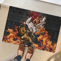 Bellerophon Vs Chimera Greek Mythology Rubber Doormat Pegasus Monster Battle Epic