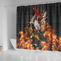 Bellerophon Vs Chimera Greek Mythology Shower Curtain Pegasus Monster Battle Epic