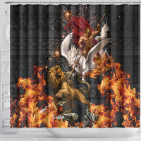 Bellerophon Vs Chimera Greek Mythology Shower Curtain Pegasus Monster Battle Epic