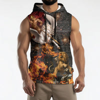 Bellerophon Vs Chimera Greek Mythology Sleeveless Hoodie Pegasus Monster Battle Epic