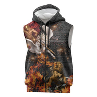 Bellerophon Vs Chimera Greek Mythology Sleeveless Zip Hoodie Pegasus Monster Battle Epic