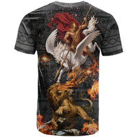 Bellerophon Vs Chimera Greek Mythology T Shirt Pegasus Monster Battle Epic