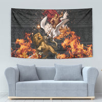 Bellerophon Vs Chimera Greek Mythology Tapestry Pegasus Monster Battle Epic