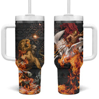 Bellerophon Vs Chimera Greek Mythology Tumbler With Handle Pegasus Monster Battle Epic