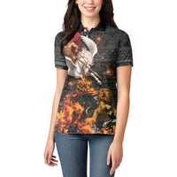 Bellerophon Vs Chimera Greek Mythology Women Polo Shirt Pegasus Monster Battle Epic