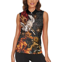 Bellerophon Vs Chimera Greek Mythology Women Sleeveless Polo Shirt Pegasus Monster Battle Epic