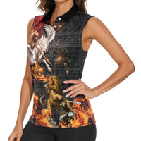 Bellerophon Vs Chimera Greek Mythology Women Sleeveless Polo Shirt Pegasus Monster Battle Epic