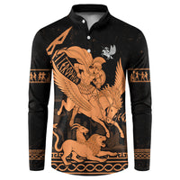 Bellerophon Vs Chimera Greek Mythology Button Sweatshirt Ancient Greek Heroic