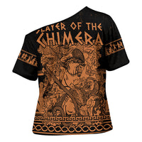 Bellerophon Vs Chimera Greek Mythology Cross Shoulder Shirt Ancient Greek Heroic