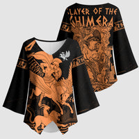 Bellerophon Vs Chimera Greek Mythology Kimono Sleeve Blouse Ancient Greek Heroic