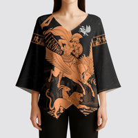 Bellerophon Vs Chimera Greek Mythology Kimono Sleeve Blouse Ancient Greek Heroic