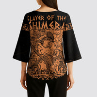 Bellerophon Vs Chimera Greek Mythology Kimono Sleeve Blouse Ancient Greek Heroic