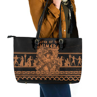 Bellerophon Vs Chimera Greek Mythology Leather Tote Bag Ancient Greek Heroic