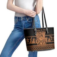 Bellerophon Vs Chimera Greek Mythology Leather Tote Bag Ancient Greek Heroic