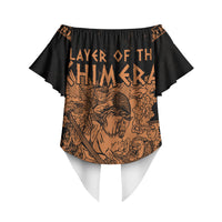 Bellerophon Vs Chimera Greek Mythology Off Shoulder Wrap Waist Top Ancient Greek Heroic