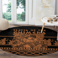 Bellerophon Vs Chimera Greek Mythology Round Carpet Ancient Greek Heroic