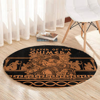 Bellerophon Vs Chimera Greek Mythology Round Carpet Ancient Greek Heroic