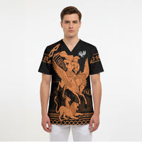 Bellerophon Vs Chimera Greek Mythology Scrub Top Ancient Greek Heroic