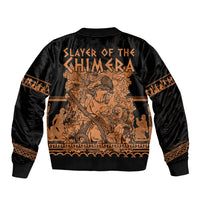 Bellerophon Vs Chimera Greek Mythology Sleeve Zip Bomber Jacket Ancient Greek Heroic