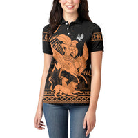 Bellerophon Vs Chimera Greek Mythology Women Polo Shirt Ancient Greek Heroic