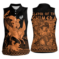 Bellerophon Vs Chimera Greek Mythology Women Sleeveless Polo Shirt Ancient Greek Heroic