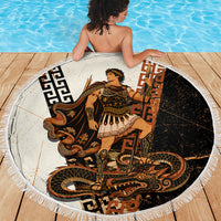 Cadmus Greek Mythology Dragon Slayer Beach Blanket Spartan Warrior Epic Battle Vintage Grunge
