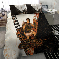 Cadmus Greek Mythology Dragon Slayer Bedding Set Spartan Warrior Epic Battle Vintage Grunge