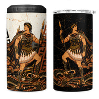 Cadmus Greek Mythology Dragon Slayer 4 in 1 Can Cooler Tumbler Spartan Warrior Epic Battle Vintage Grunge