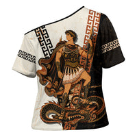 Cadmus Greek Mythology Dragon Slayer Cross Shoulder Shirt Spartan Warrior Epic Battle Vintage Grunge