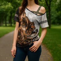 Cadmus Greek Mythology Dragon Slayer Cross Shoulder Shirt Spartan Warrior Epic Battle Vintage Grunge