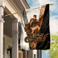 Cadmus Greek Mythology Dragon Slayer Garden Flag Spartan Warrior Epic Battle Vintage Grunge