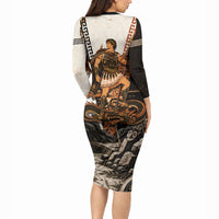 Cadmus Greek Mythology Dragon Slayer Long Sleeve Bodycon Dress Spartan Warrior Epic Battle Vintage Grunge